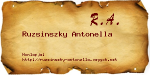 Ruzsinszky Antonella névjegykártya